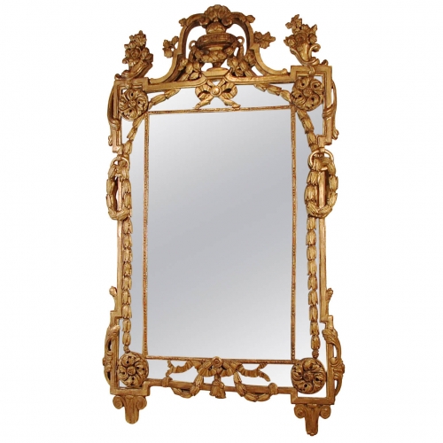A Rare Late Louis XV Giltwood Mirror